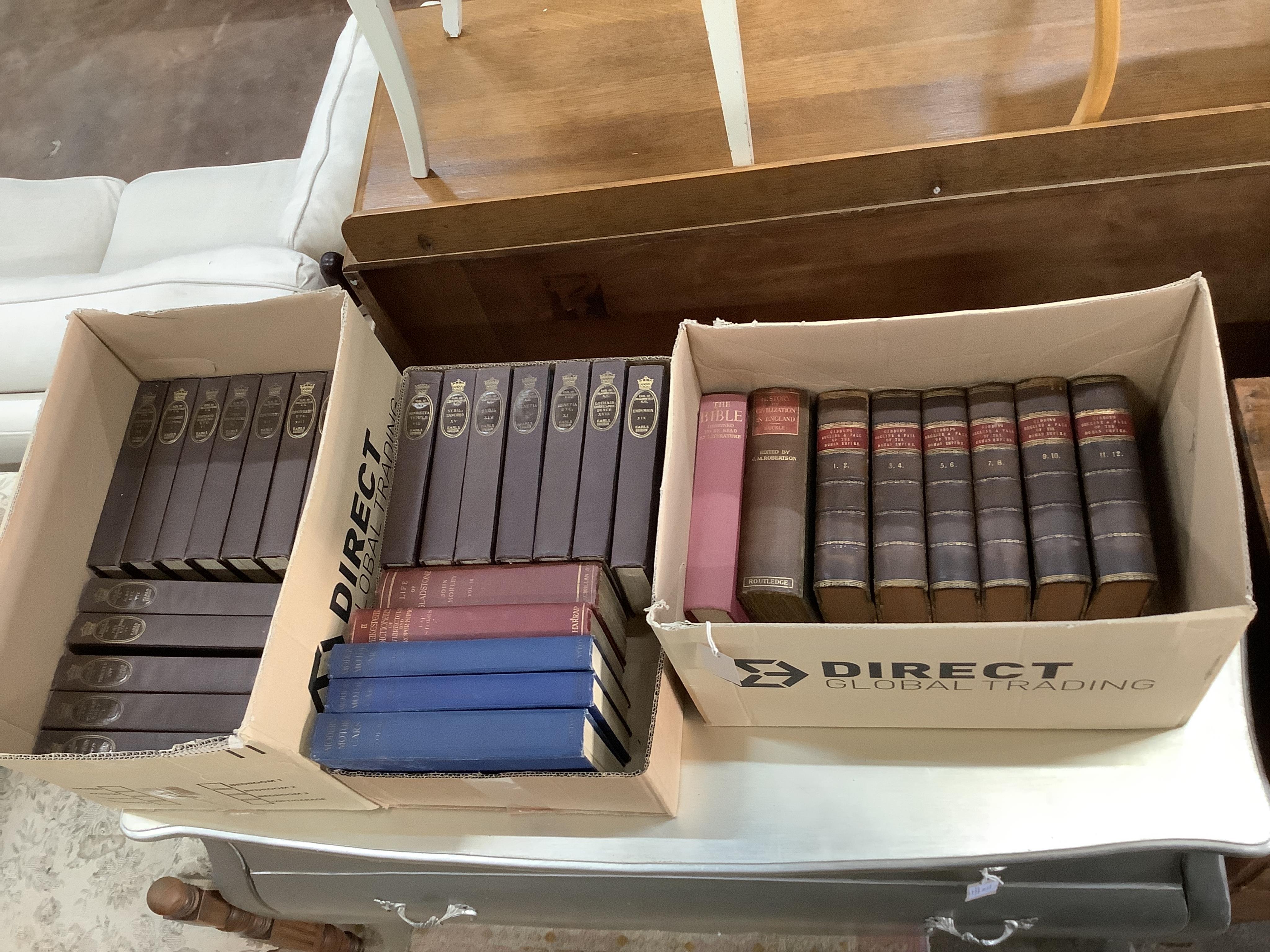 Three boxes of books, Historical subjects